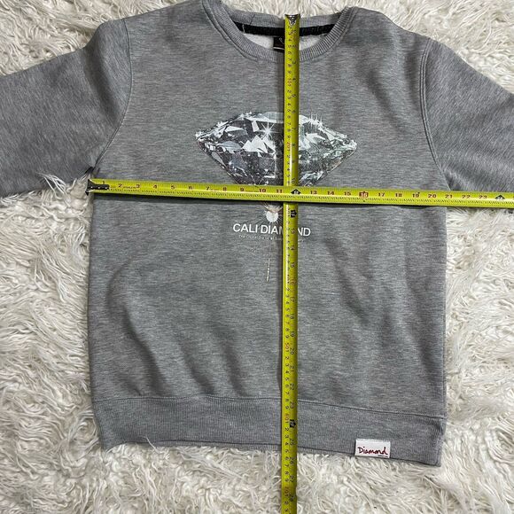 Diamond Supply Co. Gray Graphic Pullover Sweatshirt Size M - Picture 3 of 6